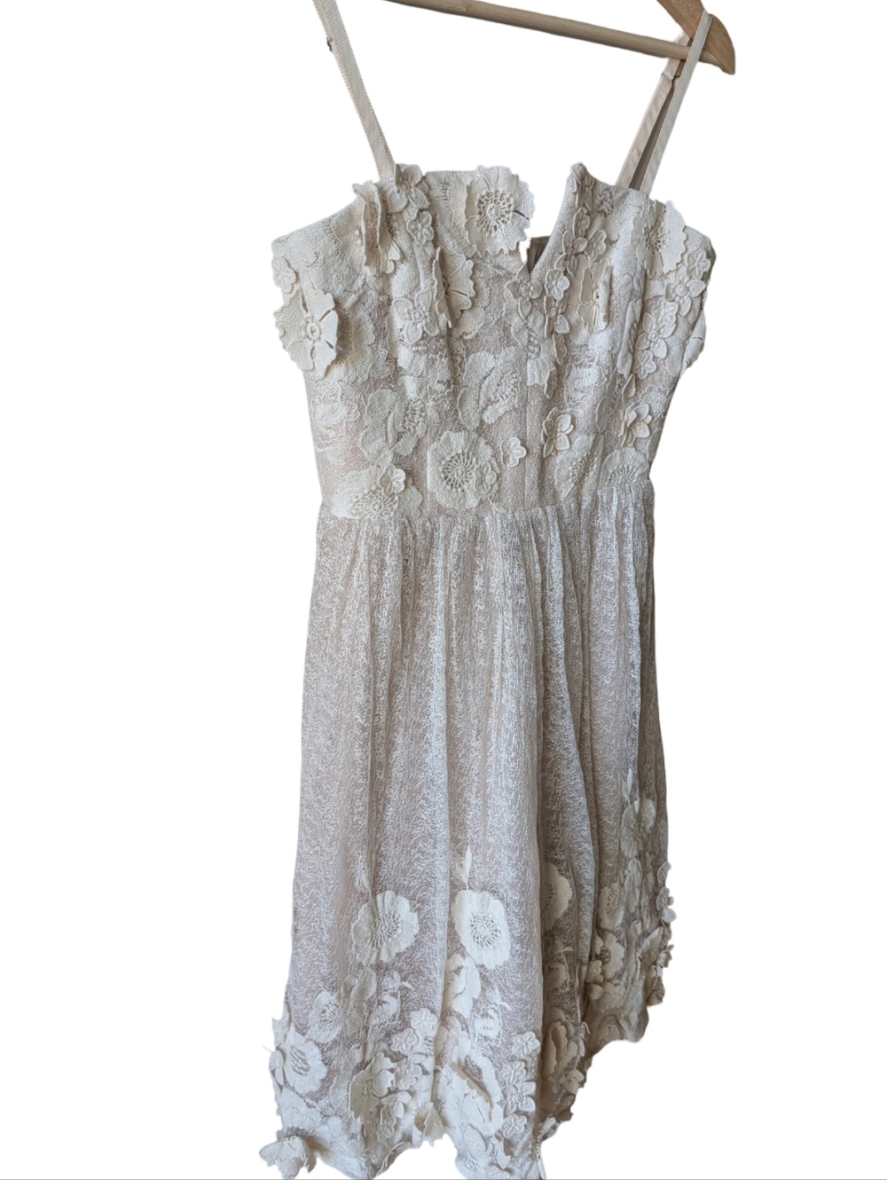 Alice + Olivia Devorah 3D Floral Appliqué Lace Mini Dress Size 6 - Picture 7 of 14